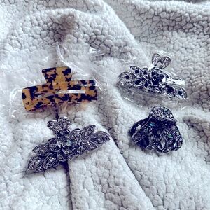 Set of 4 Hair Claw Clips - NEW!